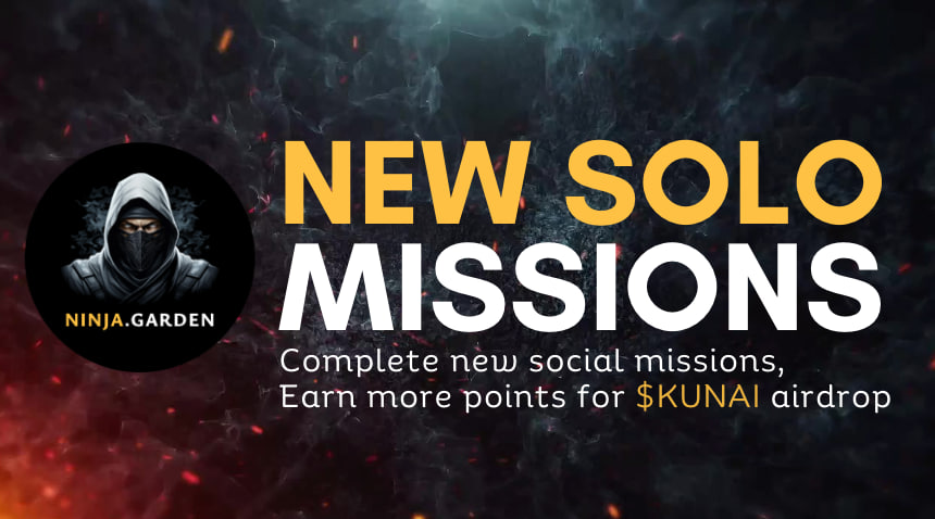 NinjaDotGarden's tweet photo. Ninjas, it's time for NEW MISSIONS.

1000 Pts > Share about NinjaGarden
500 Pts > Like &amp; RT Mission Launch
350 Pts > Follow @Injective_ 
250 Pts > Follow @Dojo_Swap 

Join us now at https://t.co/gq8PBHyjdQ

#TheGardenProvides #INJ #Injective https://t.co/vqrKrd5RRS