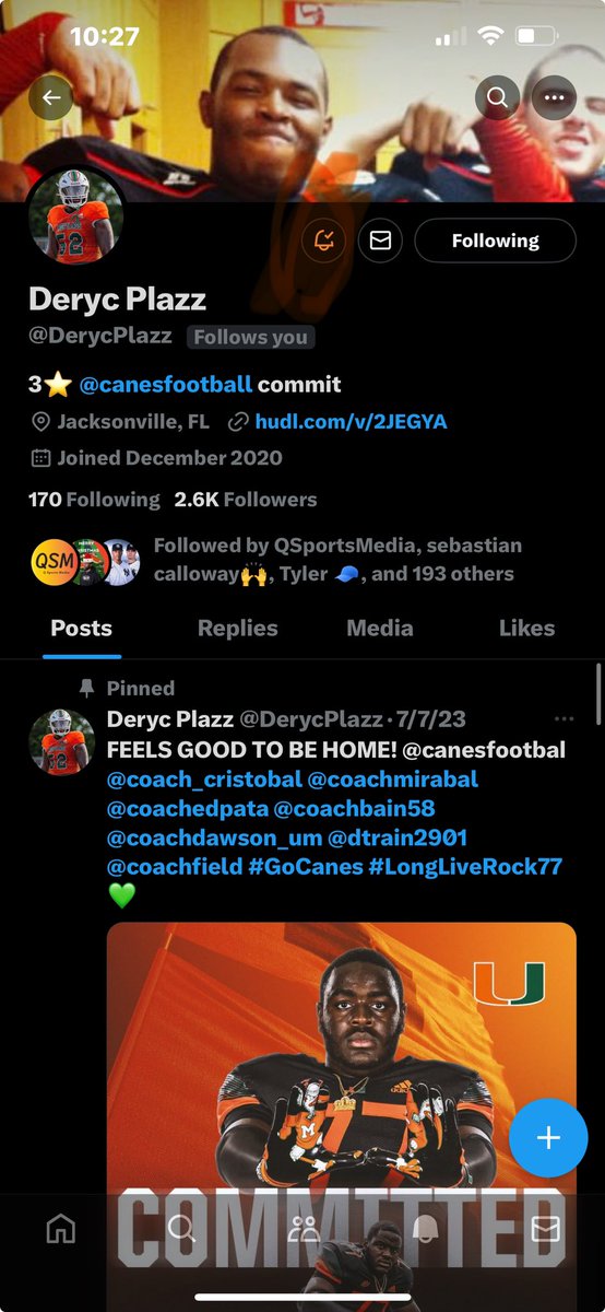 Just FYI #CanesFamily if you don’t already…

Go to  @DerycPlazz  page and click that highlighted button…cuz on Wednesday this man going to be hilarious 🤣🤣