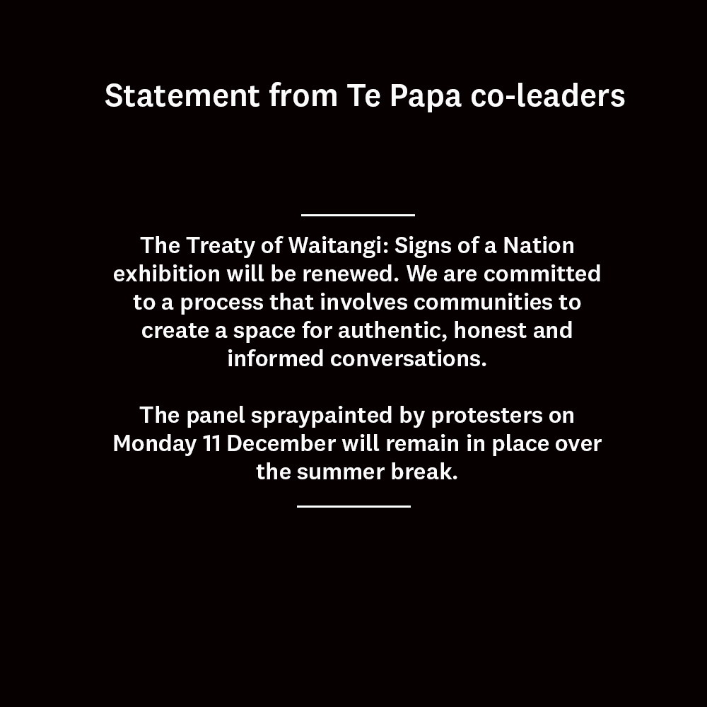 He Kārere! A statement from Te Papa Co-leaders Tumu Whakarae Courtney Johnston and Kaihautū Dr Arapata Hakiwai. tepapa.nz/PressRelease19…