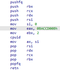 TIL: the 0xBACCD00B cpuid function scattered around various AMD firmware is actually just an AMD SimNow breakpoint😇

Originally spotted it in prod SMM supervisor module on my lenovo thinkpad but now realizing they're everywhere.