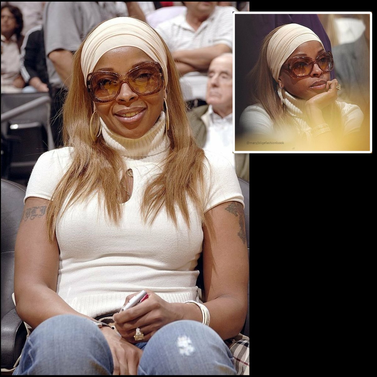 Event: @maryjblige NBA Playoffs Los Angeles Lakers and the Phoenix Suns – May 4, 2006 . #maryjblige #nba #la