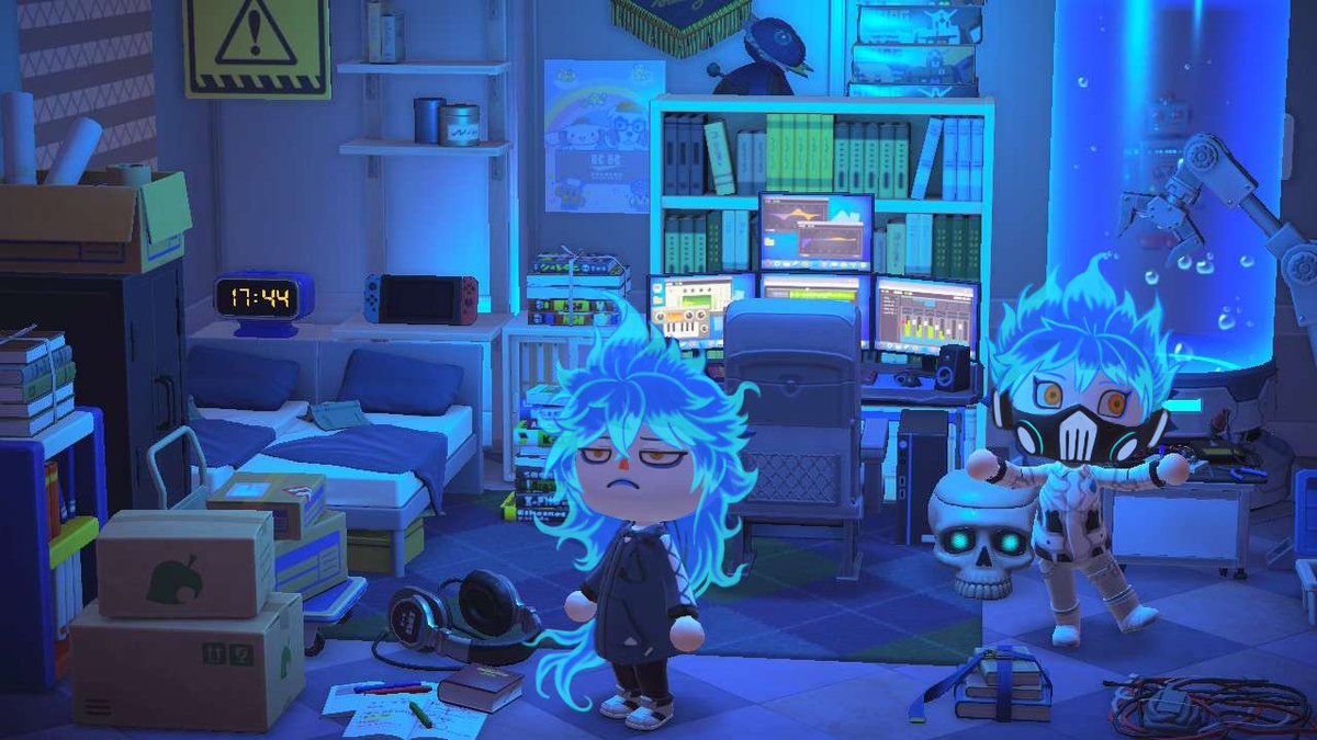 MostroLoungeVIP's tweet photo. Ignihyde themed rooms with Idia and Ortho 💀 #acnh #twst https://t.co/9yBDMy2vdE