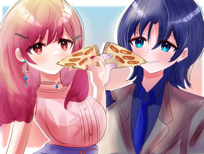 「holding pizza」 illustration images(Latest｜RT&Fav:50)