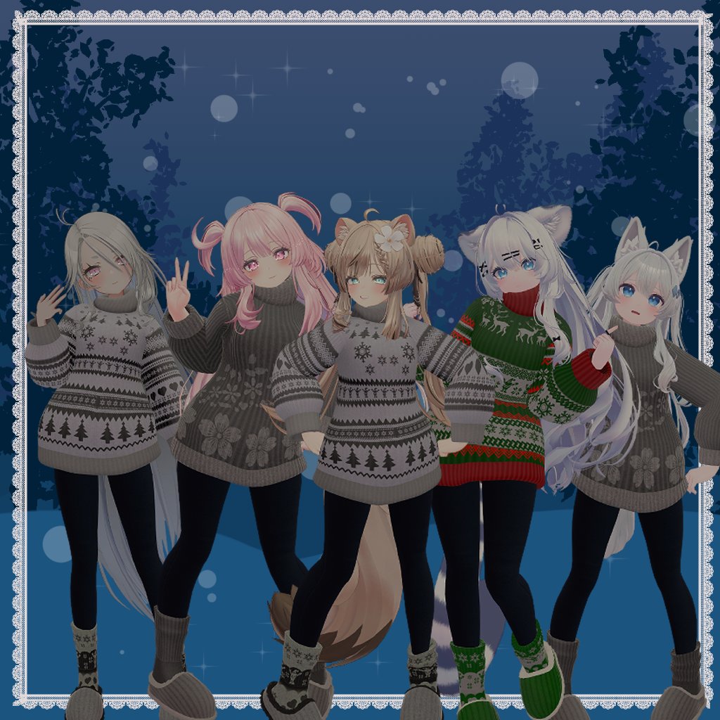 raujinn.booth.pm/items/5308235

Just released Wave 2 of my Cozy Winter Sweaters!

Added support for 
#ゾメちゃん
#セレスティア
#マヌカ
#瑞希 
#ライム

All were also added to the complete pack (so those who bought that have instant access!)