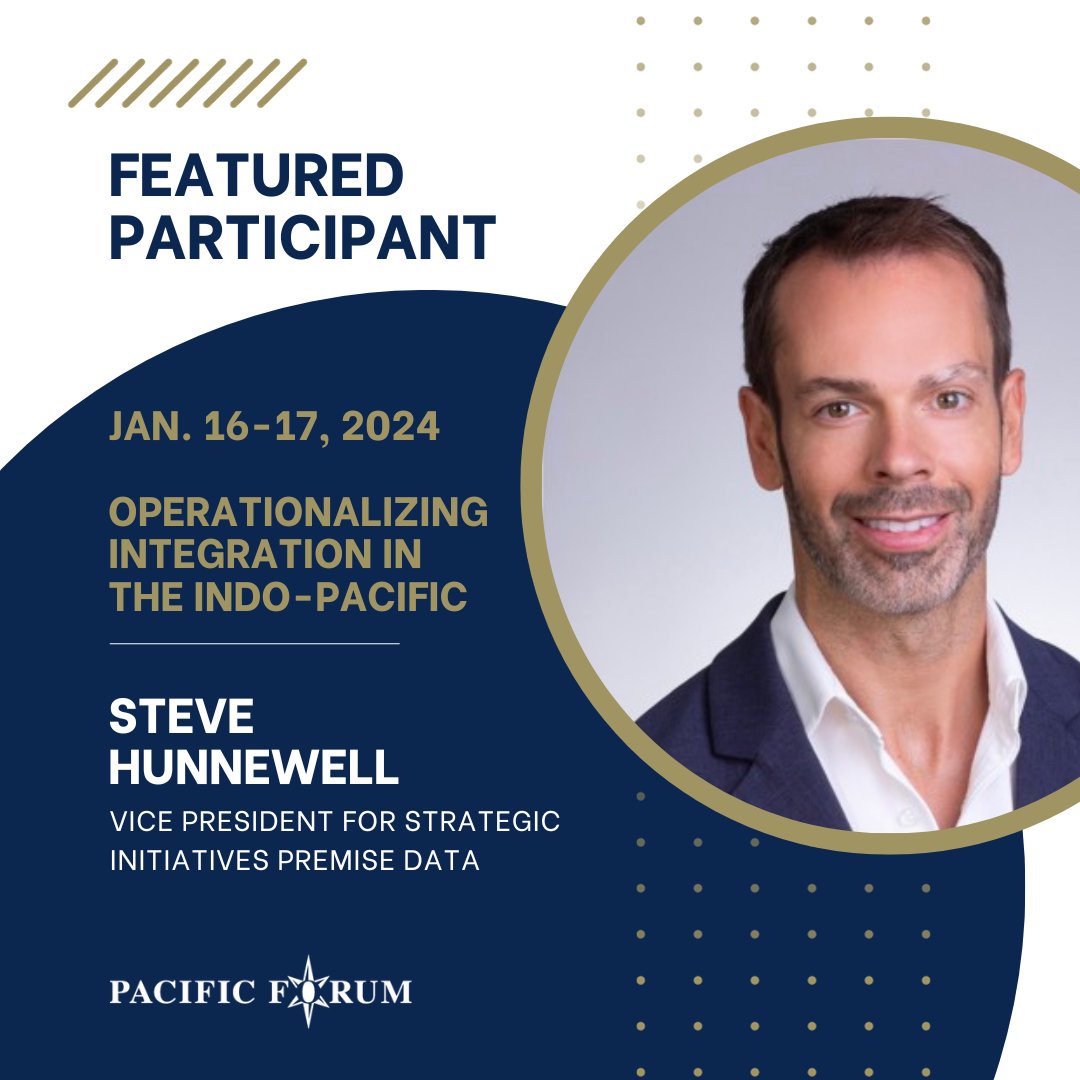 Happy to announce that speakers like <a href="/Mtn_Rnnr/">Stephen</a>, Tarik Reyes, <a href="/NaruMichishita/">道下徳成 Narushige (Michi) Michishita, Ph.D.</a>, and Erik Buice will be joining us at #OIIP2024 on Jan 16-17, 2024, in Honolulu, Hawaiʻi – for insightful discussions on Indo-Pacific integration.

 #OperationalizingIntegration2024 #PacificForum