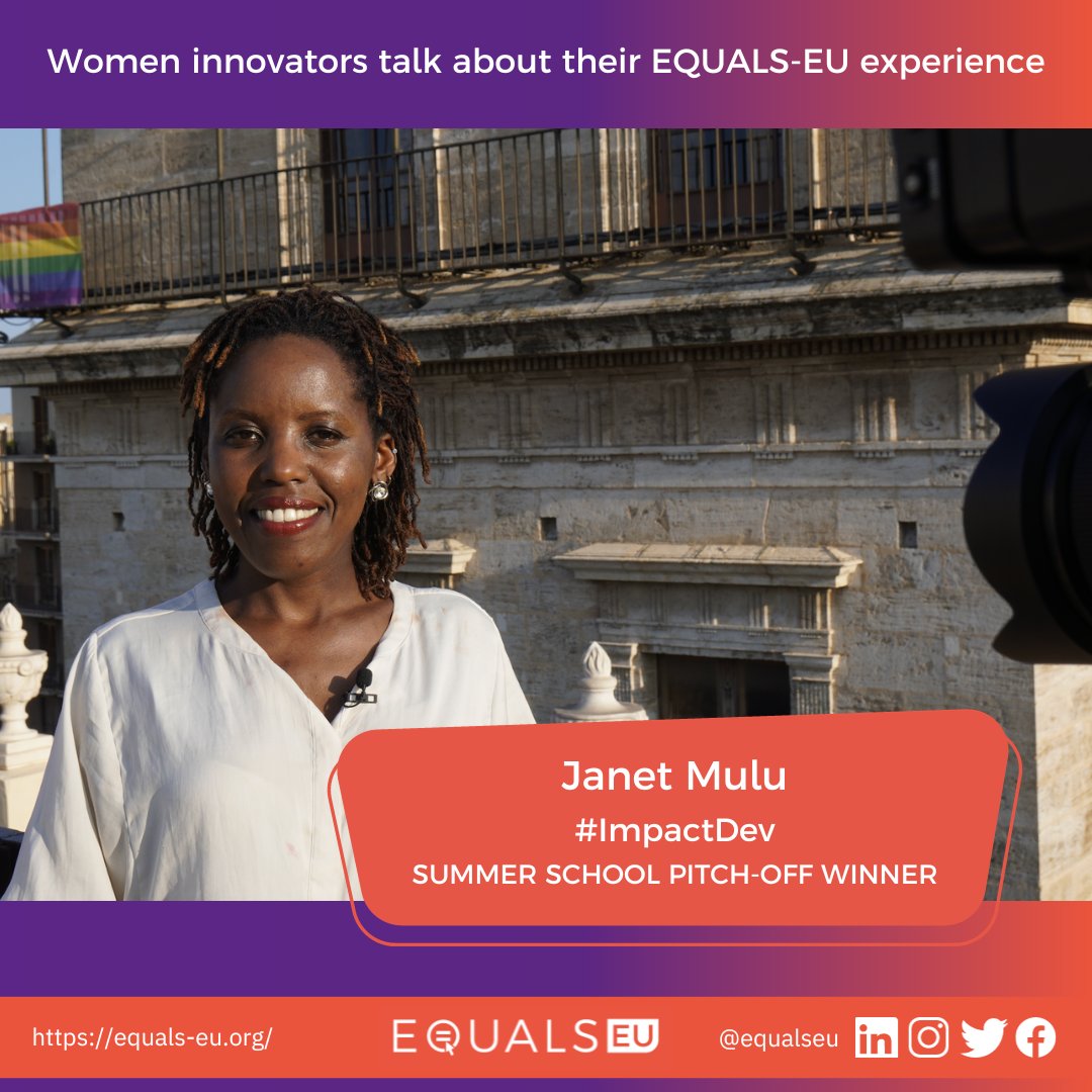 EQUALS-EU (@equals_eu) on Twitter photo 🌟Women innovators talk about their EQUALS-EU experience: Check out our interview with Janet Mulu, one of the three winners of the Summer School pitch-off session, who encourages girls and women to embrace their passion for innovation and tech careers!
equals-eu.org/women-innovato… 🌟Women innovators talk about their EQUALS-EU experience: Check out our interview with Janet Mulu, one of the three winners of the Summer School pitch-off session, who encourages girls and women to embrace their passion for innovation and tech careers!
equals-eu.org/women-innovato…