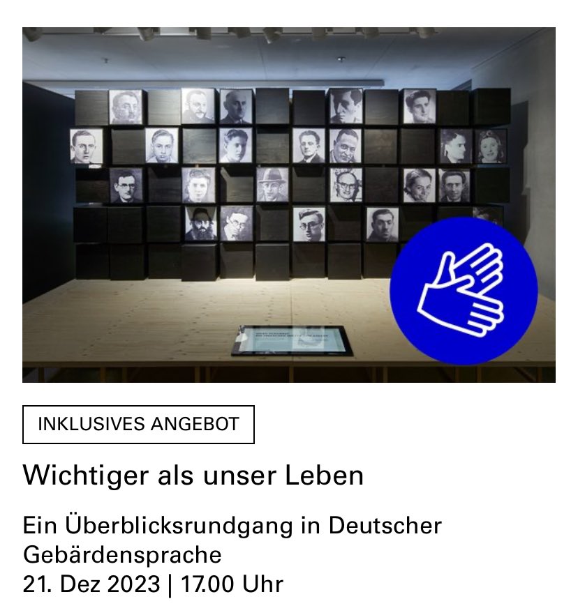 #nsdokuInklusiv: Gemeinsam mit den #MuseumSigners bieten wir immer wieder Rundgänge durch unsere Ausstellungen in Deutscher Gebärdensprache an. Am 21.12. & 05.01. habt ihr die Gelegenheit durch unsere Ausstellung zum #RingelblumArchiv zu gehen! nsdoku.de/programm/aktue…