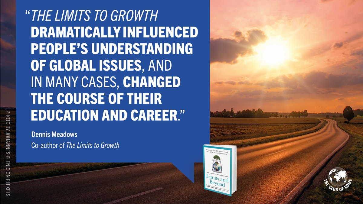 ClubOfRome's tweet photo. According to Dennis Meadows, one of the original authors of The #LimitsToGrowth, the greatest accomplishment of the project was the thousands of people realizing that #resilience, not growth, is the ultimate goal. Read here #LimitsAndBeyond ➡️ https://t.co/0MkNvrZc62 https://t.co/zfWpJbTFHQ