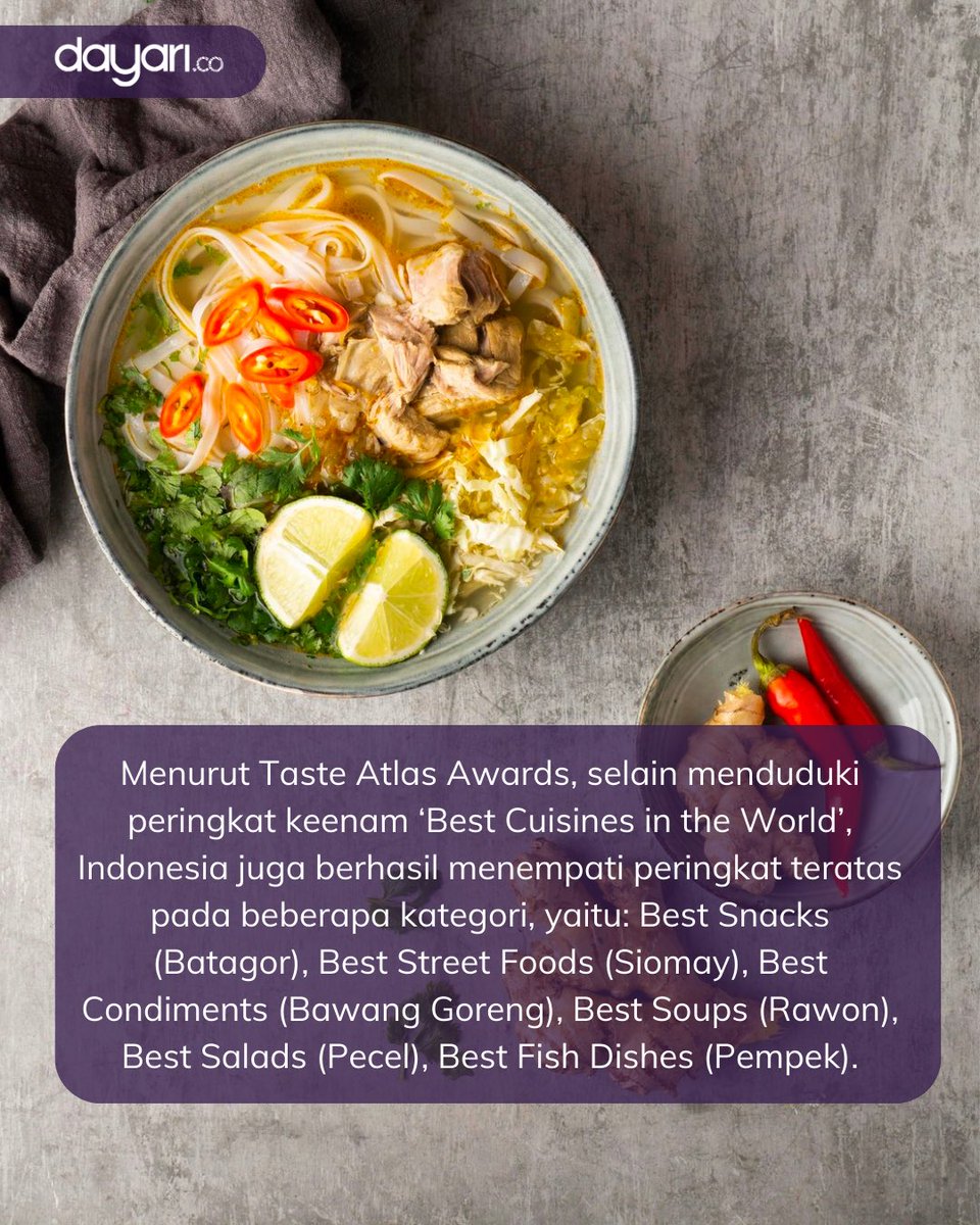 Keunikan bumbu makanan Indonesia serta rempah yang khas & dapat menciptakan rasa masakan yang paling memanjakan Tentunya, keberagaman kuliner ini menciptakan paduan cita rasa yang khas dan menggugah selera bukan?😉

#kulinerindonesia #hotnews #dayari #living365 #bestcuisines