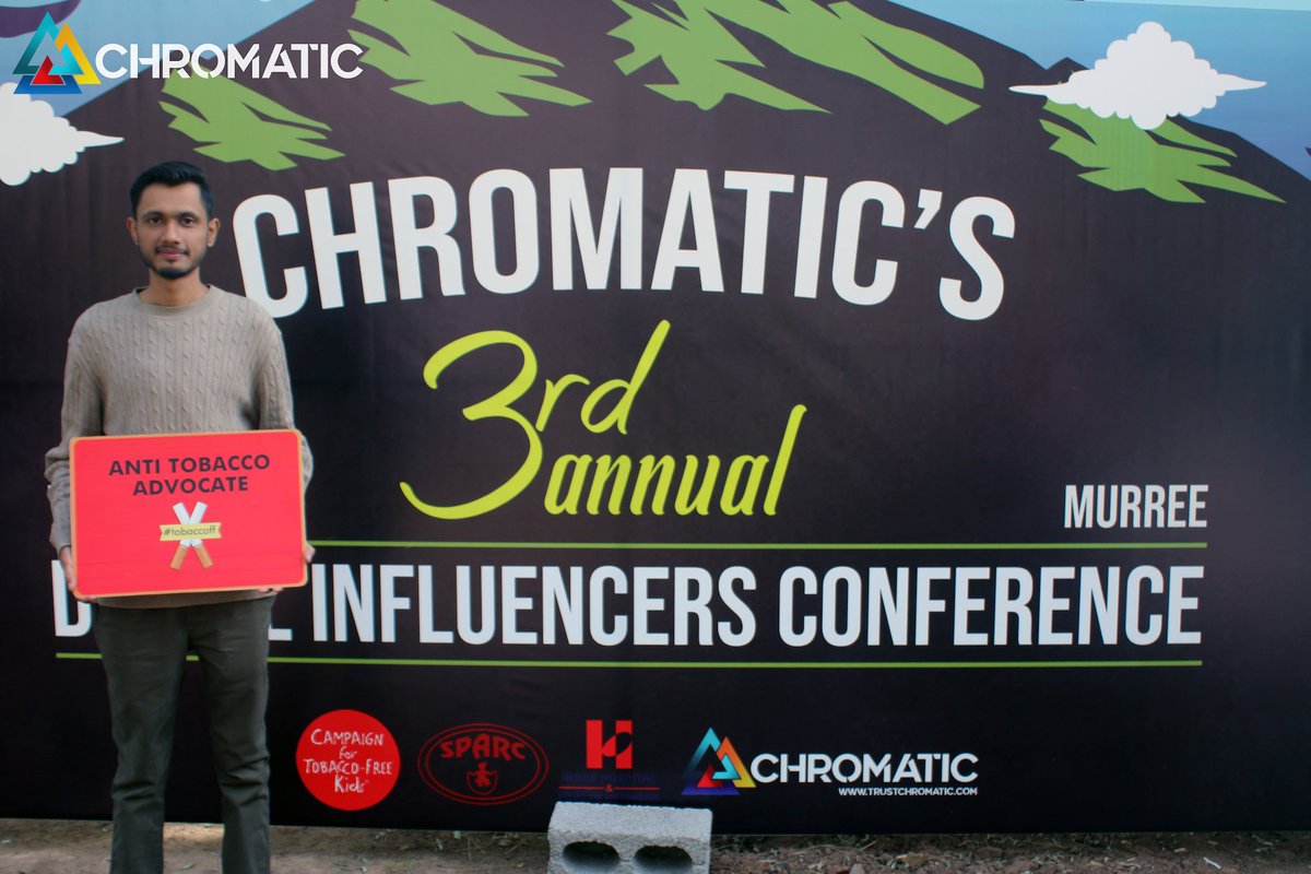 'The trauma of seeing loved ones suffering because of tobacco has made me take a stance & raise awareness about it. We can't let the #BigTobacco sell diseases & death to the people.' Said @iRanaIrfan young ambassador, during @TrustChromatic's 3rd Digital Influencers Conference.