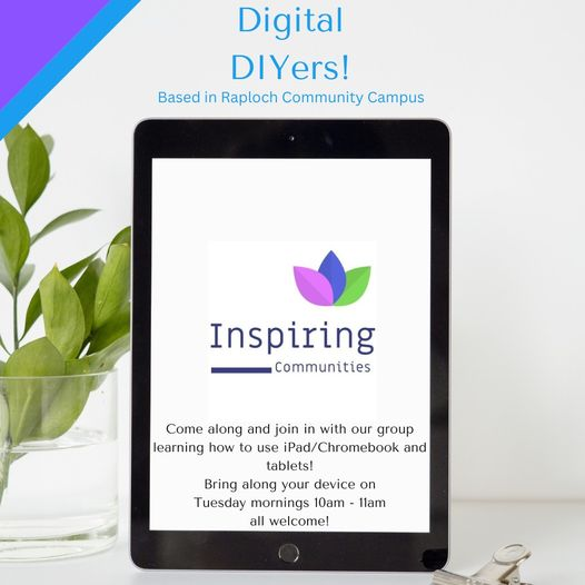 Inspiring_Comms's tweet photo. All the usual #TuesdayVibe things today... #Employability #Volunteering and our #DigitalDIY group, bring along your device from 10am - 11am for some peer support
#InspiringCommunities #warmbank #connect #digital Come join us! #Raploch https://t.co/TkJFDGcJav