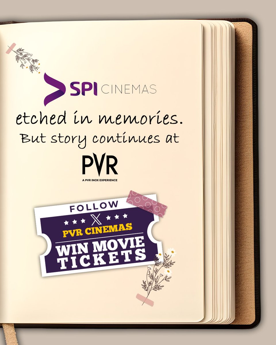 SPI Cinemas and PVR Cinemas: Two worlds collide, but the story rolls on! 🎬 Go and follow @_PVRCinemas and stand a chance to win free movie tickets. Remember, some things are just too entertaining to change! #SPICinemas #NewChapter #Entertainment #PVRINOX #FreeTickets #FollowPVR