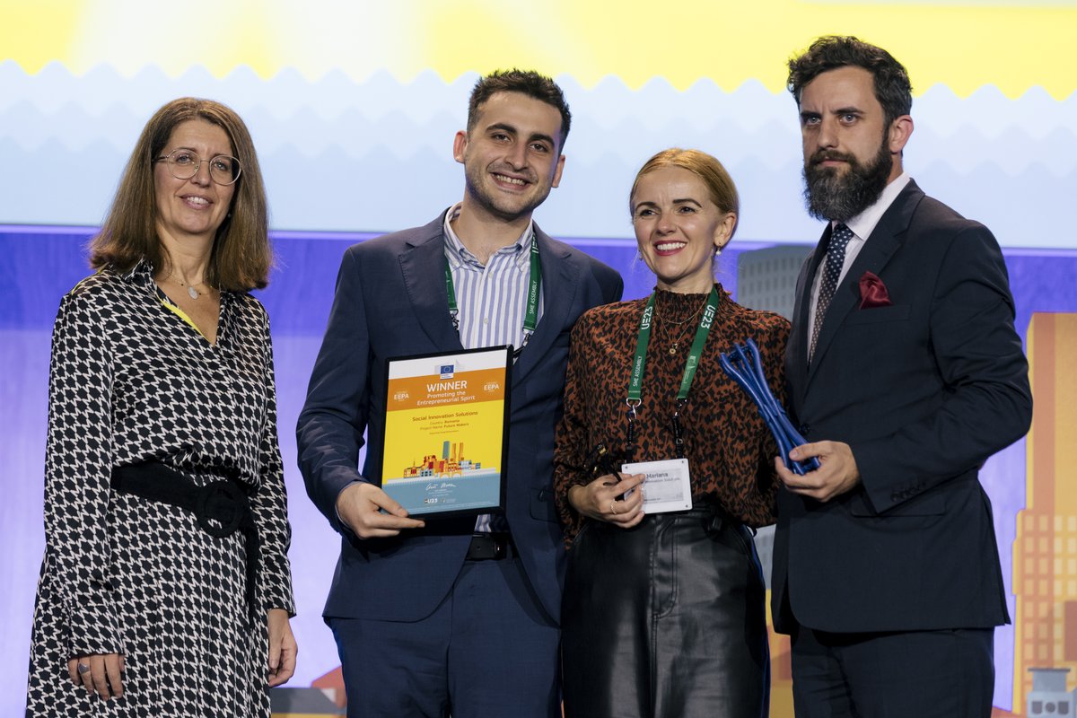 🎙️Get an exclusive insight into the minds of #EEPA winners in our special interview series! Today, we spotlight Promoting the Entrepreneurial Spirit category winner, Future Makers. Their pioneering work in entrepreneurial education inspires us all. 📎 single-market-economy.ec.europa.eu/news/conversat…