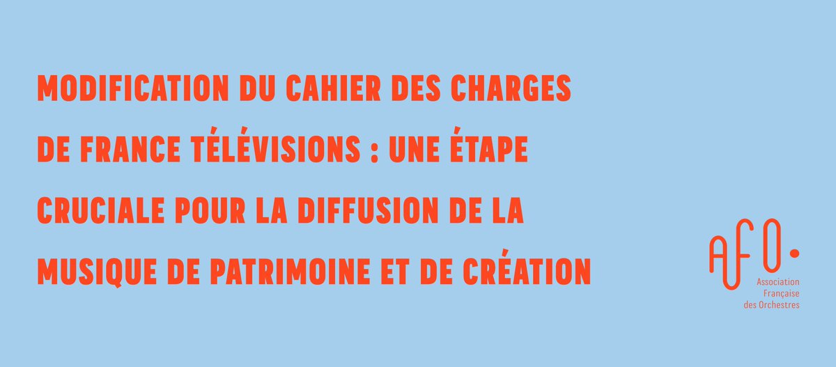 Modification du cahier des charges de France Télévisions : une étape cruciale pour la diffusion de la musique de patrimoine et de création ➡️ france-orchestres.com/actualites/mod…