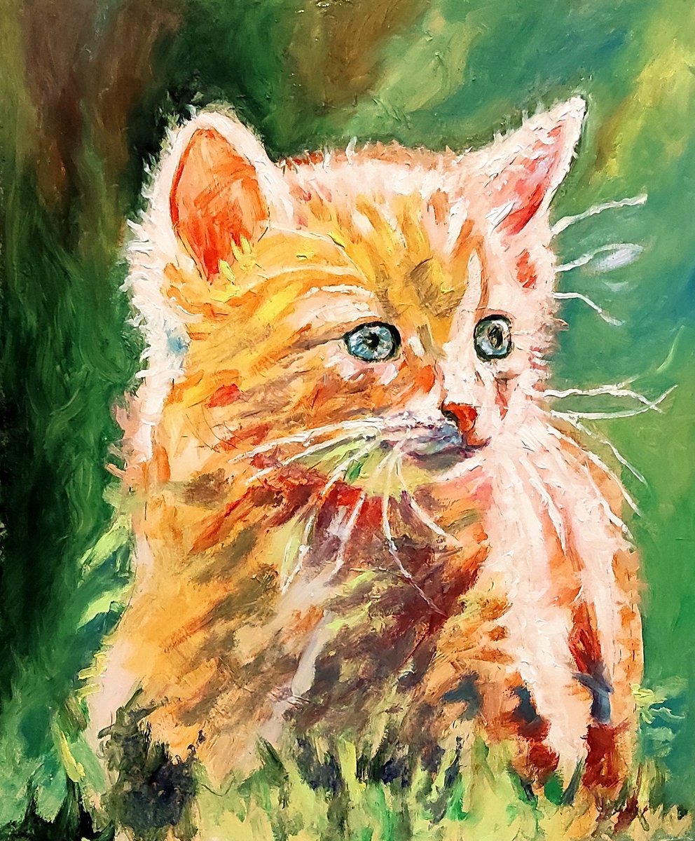 Huile sur panneau #chat #cat #kitty #cats #catsofinstagram #neko #lovecats #catstagram #cats_of_world #meow #cats_of_instagram #instachat #ilovemycat #love #funnycat #catsagram #miraculous #winecat #tikki #monchat #mylady #cat, #peinture ,#impressionnisme ,#painting ,#art #huile