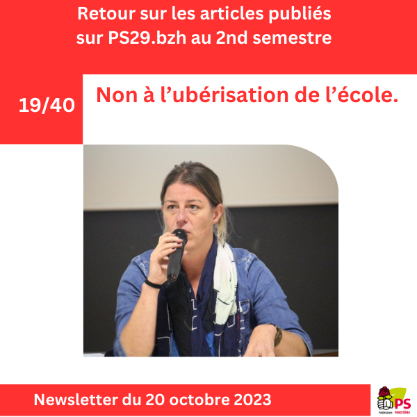 Non à l’ubérisation de l’école. @KuchelMilie a ouvert les journées du Réseau Français des villes éducatrices (@Villes_Educ) à #Brest le 18 octobre. Lire l’article 👇 ps29.org/actualite/non-…