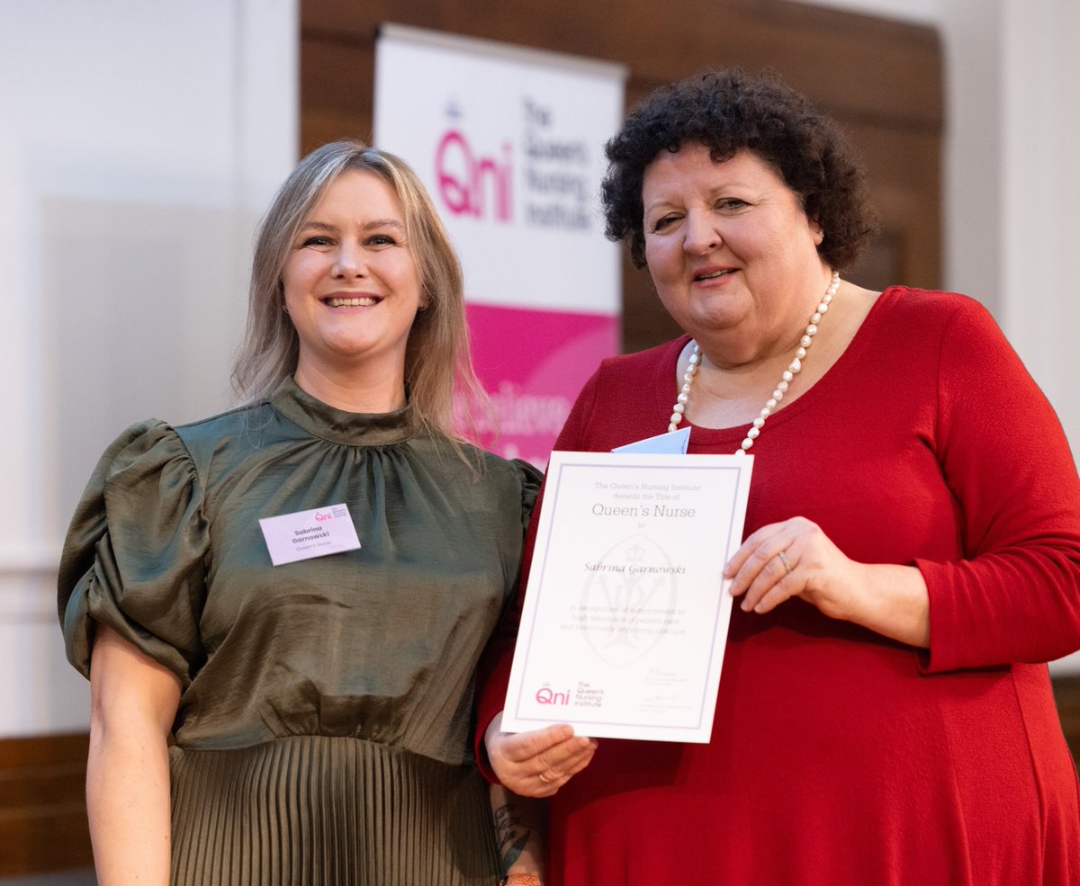 Congratulations to Sabrina Garnowski, Specialist Clinical Practitioner, on being awarded the prestigious @TheQNI #QueensNurse title for outstanding service. Sabrina's commitment to #patient care and innovative solutions is truly commendable: orlo.uk/SDHqj #QNIAwards2023