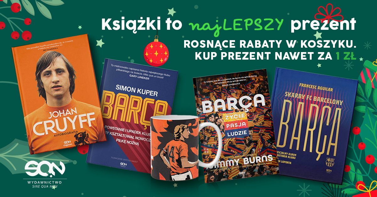 BarcaInfo (@_barcainfo) on Twitter photo 🎁 𝐊𝐎𝐍𝐊𝐔𝐑𝐒 🎁
💥 Wraz z <a href="/SQNPublishing/">Wydawnictwo SQN</a> mamy dla Was konkurs, w którym do wygrania będą 3 książki.
🔹1x Barca. Skarby FC Barcelony. Oficjalny album i historia klubu.
🔹1x Barca. Życie, pasja, ludzie.
🔹1x Johan Cruyff. Autobiografia.
▪️Jeśli chcesz wziąć udział to 🎁 𝐊𝐎𝐍𝐊𝐔𝐑𝐒 🎁
💥 Wraz z <a href="/SQNPublishing/">Wydawnictwo SQN</a> mamy dla Was konkurs, w którym do wygrania będą 3 książki.
🔹1x Barca. Skarby FC Barcelony. Oficjalny album i historia klubu.
🔹1x Barca. Życie, pasja, ludzie.
🔹1x Johan Cruyff. Autobiografia.
▪️Jeśli chcesz wziąć udział to