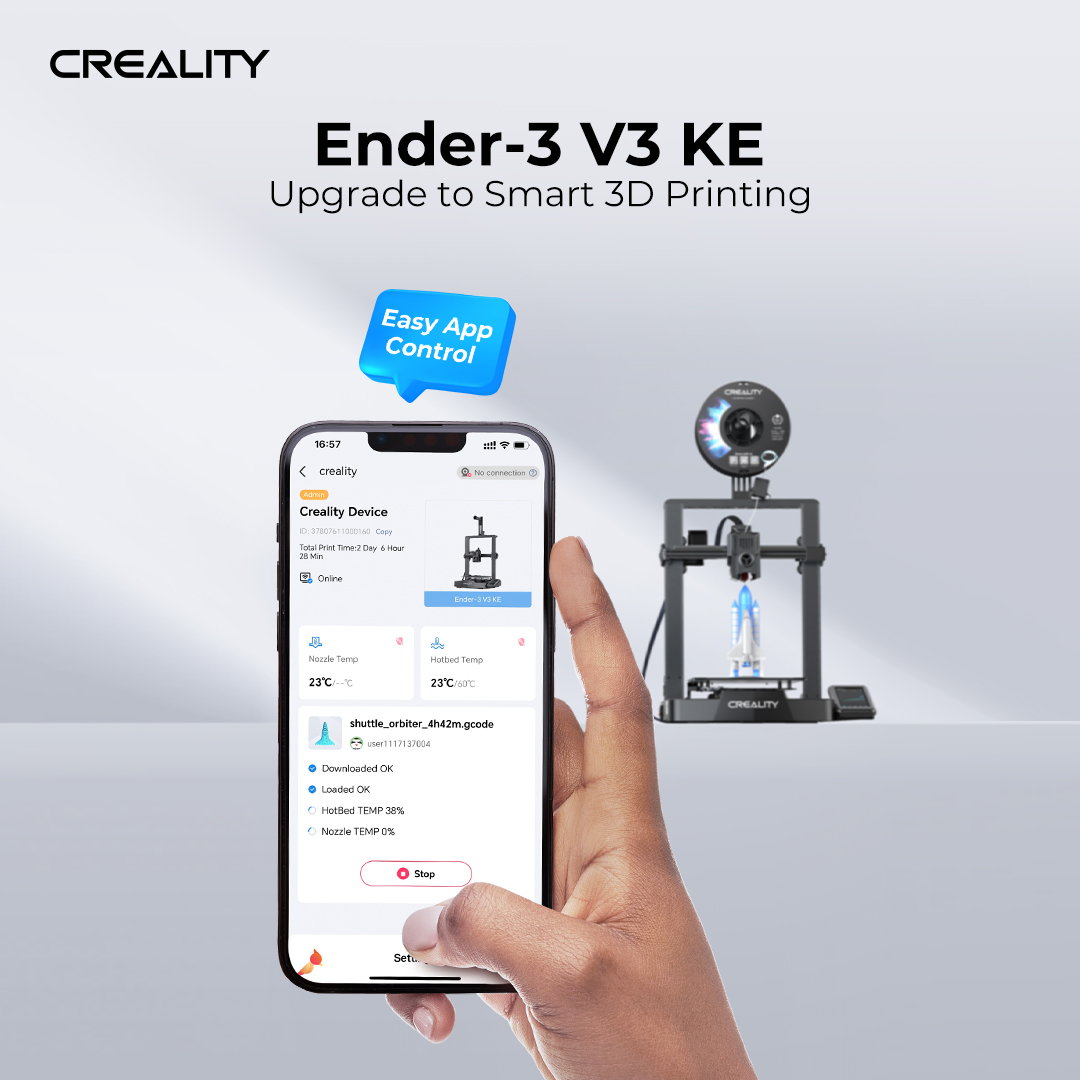 Internet - it's my digital BFF,
My buddy Ender-3 V3 KE shares the same idea🙌

Connect them:
to.store.creality.com/ender3-v3-ke

#creality #ender3v3ke #3dprints #3dprinting #3dprinter #onlineprinting #crealitycloud