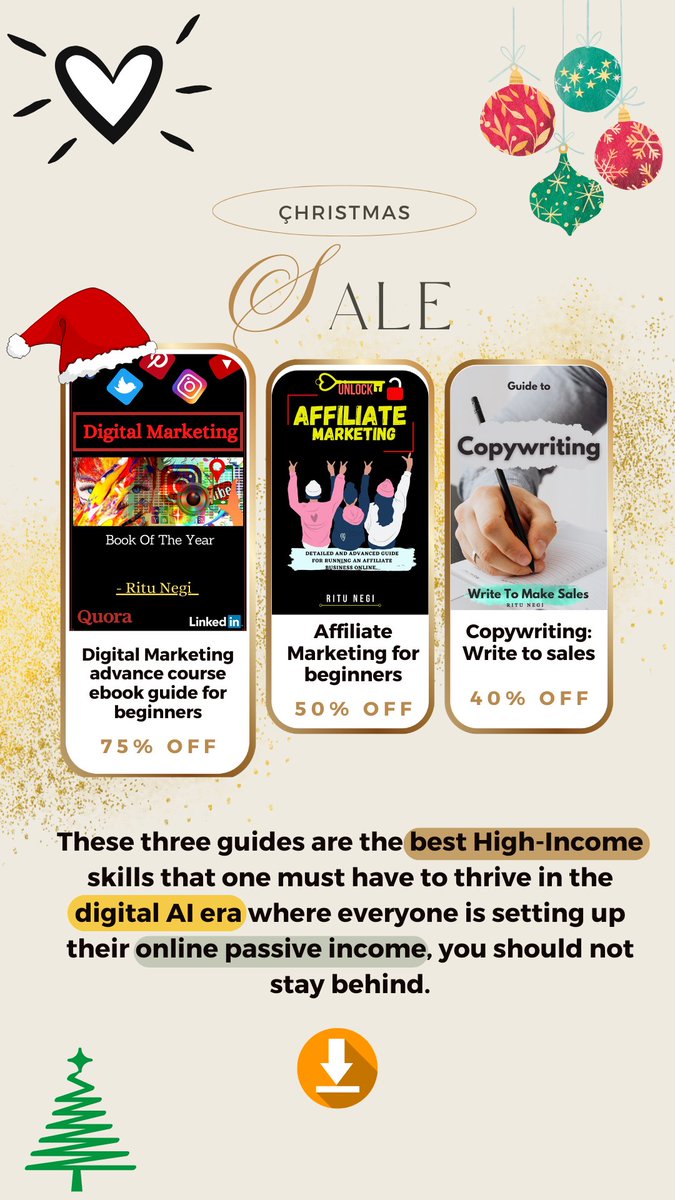 The best thing about the holiday season is you get everything at its lowest best prices. Unwrap the gift of high-income skills with our online guides. May your wallet never run out coz now you will know how to fill it #skills Download your guides here: shorturl.at/mHT06