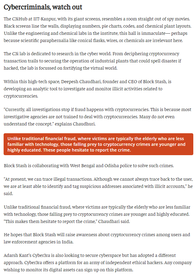 #C3iHub along with its two incubated startups #BlockStash and #Cyber3ra recently featured in the @ThePrintIndia Read full story: theprint.in/ground-reports… @IITKanpur @agrawalmanindra @sandeepkshukla @IndiaDST