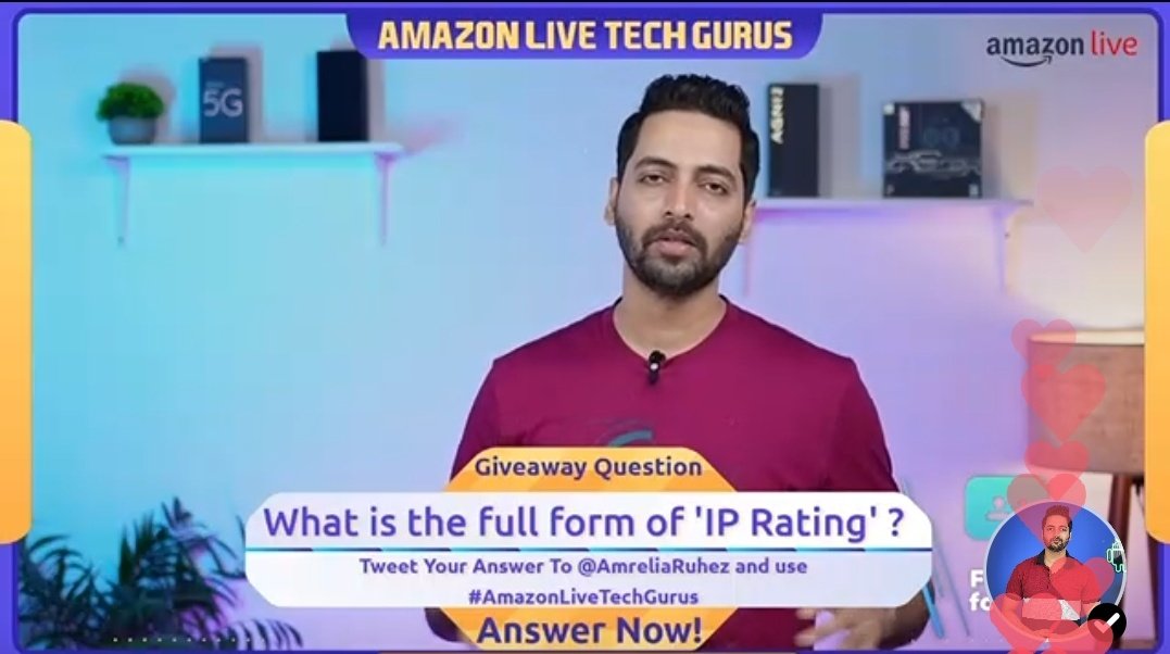 thebmcboy's tweet photo. Question : What Is The Full Form Of 'IP Ratings'?

Answer :  Ingress Protection Rating

#AmazonLiveTechGurus
@AmreliaRuhez 😍🙌🏻. https://t.co/Z5hdYFGXly
