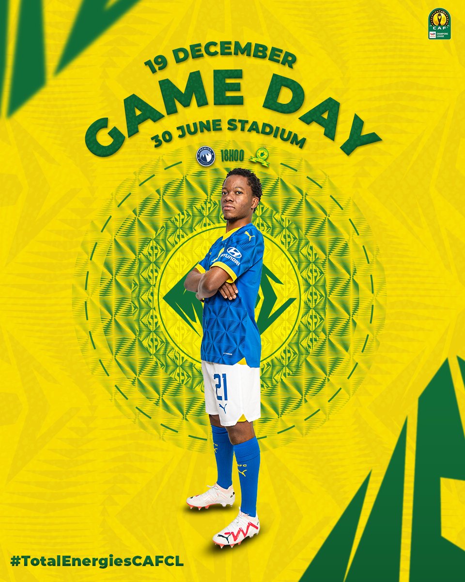 🚨𝙂 𝘼 𝙈 𝙀 𝘿 𝘼 𝙔🚨 🆚 Pyramids FC ⏰ 18H00 🏟 30 June Stadium 📺 SABC OTT & Facebook Livestream 📲 #Sundowns #TotalEnergiesCAFCL