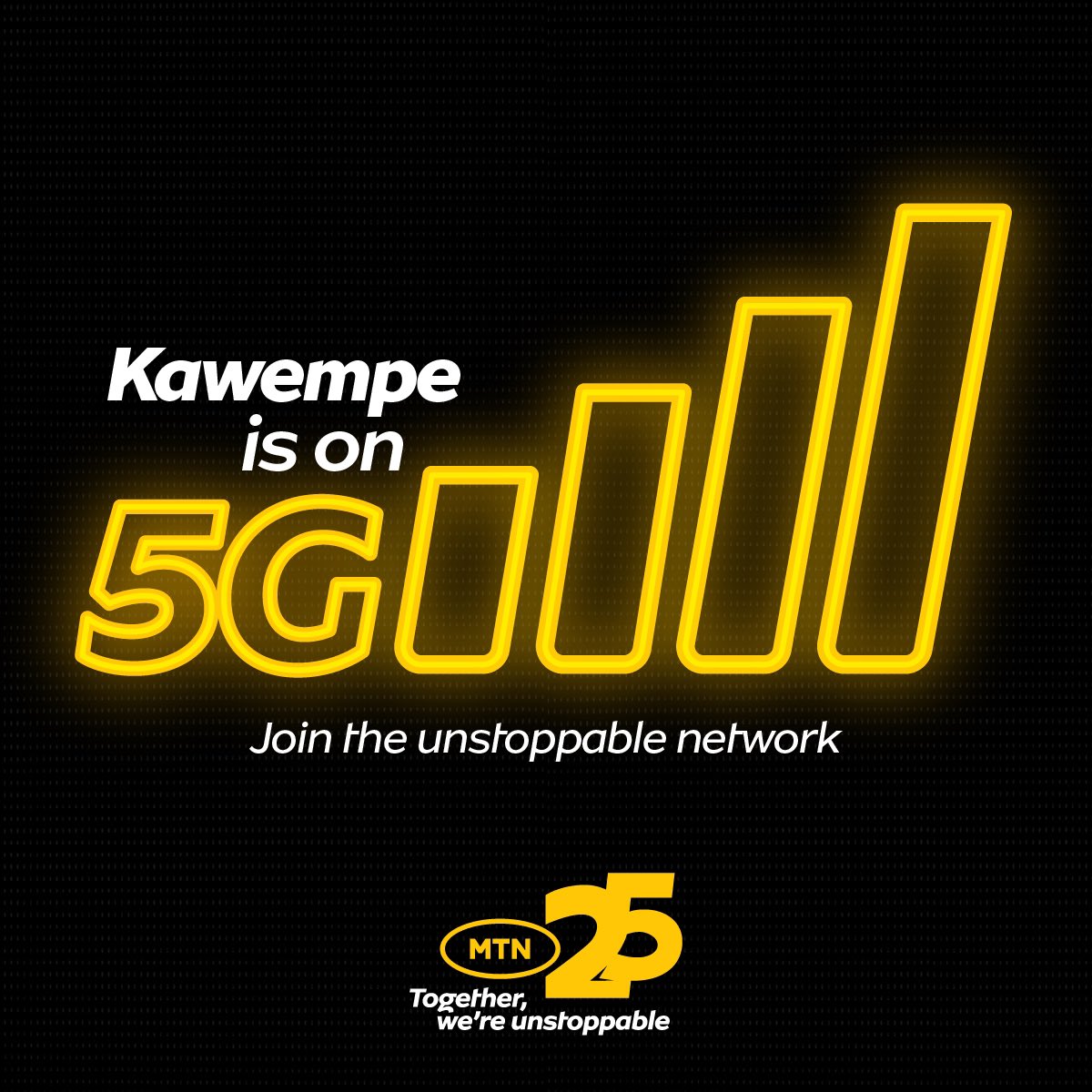 The #UnstoppableNetwork just can’t stop providing fast network. Join #MTN5G and enjoy
#TogetherWereUnstoppable