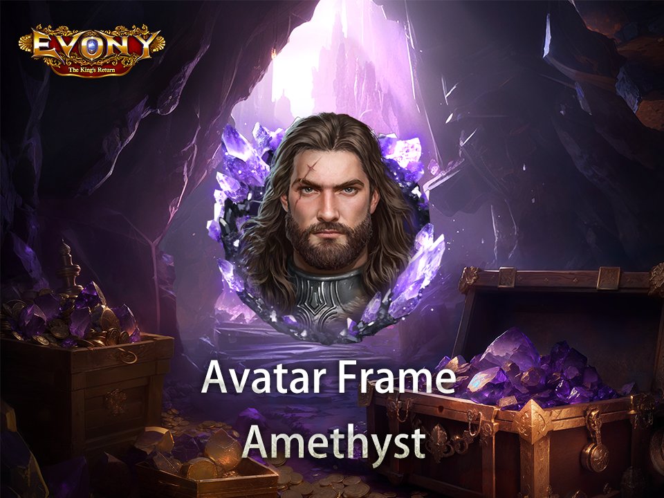 🎨Royal Glory Event Avatar Frame Amethyst debuted.💎🏰 #evony