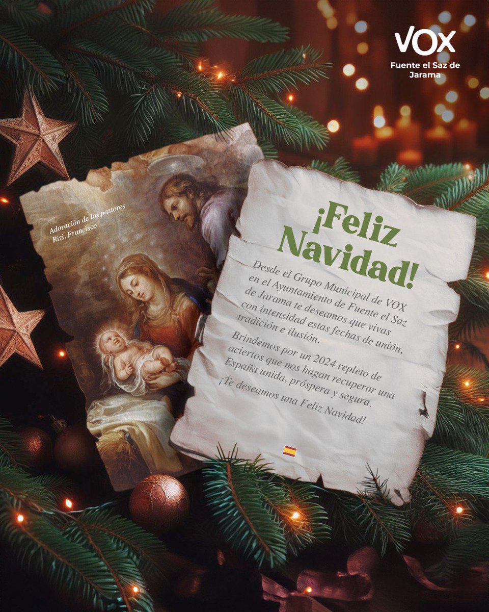 Desde VOX, os deseamos FELIZ NAVIDAD a todos.🎄🇪🇸