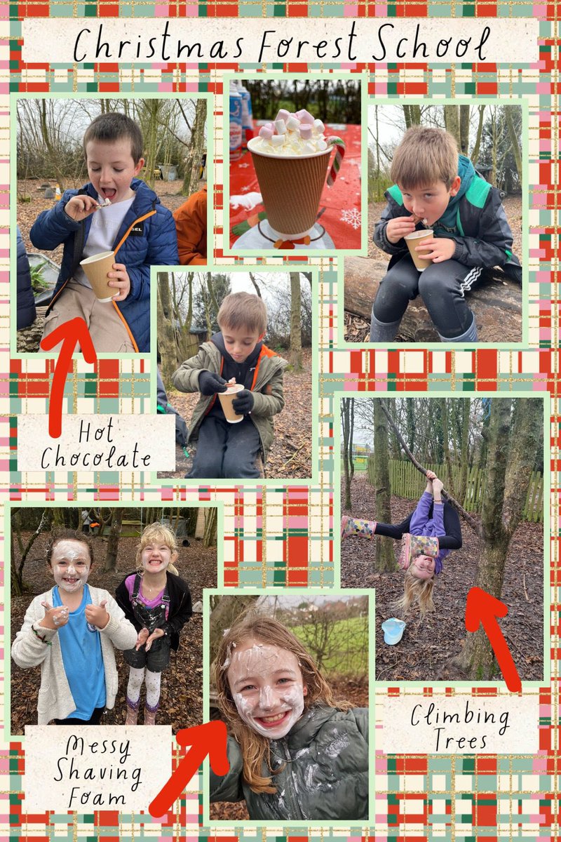 <a href="/YsgolParcYLlan/">Ysgol Parc Y Llan</a> Class 3’s final forest session of the year, with yummy hot chocolate, climbing trees and VERY messy shaving foam faces!