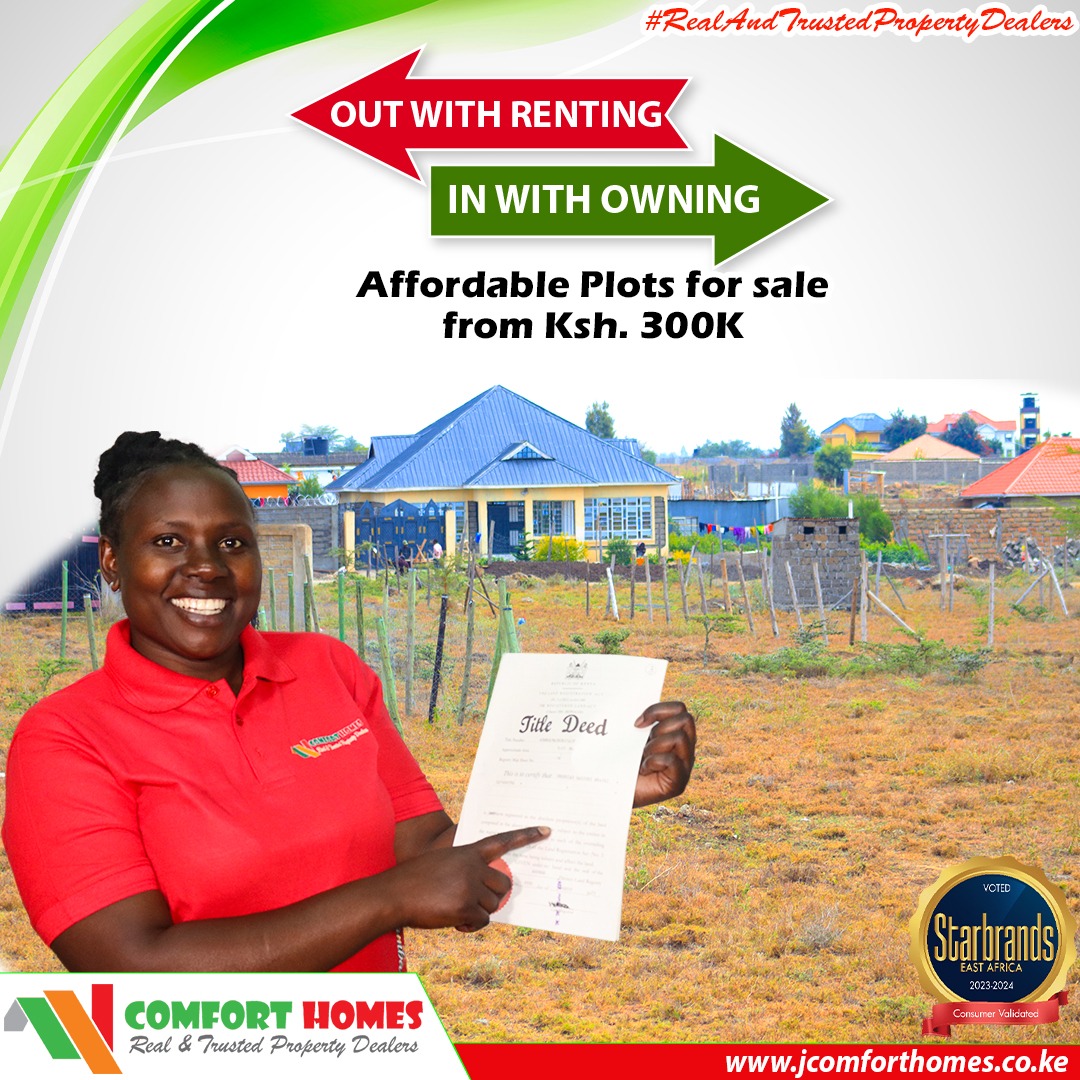 Say goodbye to renting with Comfort Homes offering affordable plots starting from KES 300K. This Christmas, make homeownership a reality. @ComfortHomeske 
#KrisiNaComfortHomes