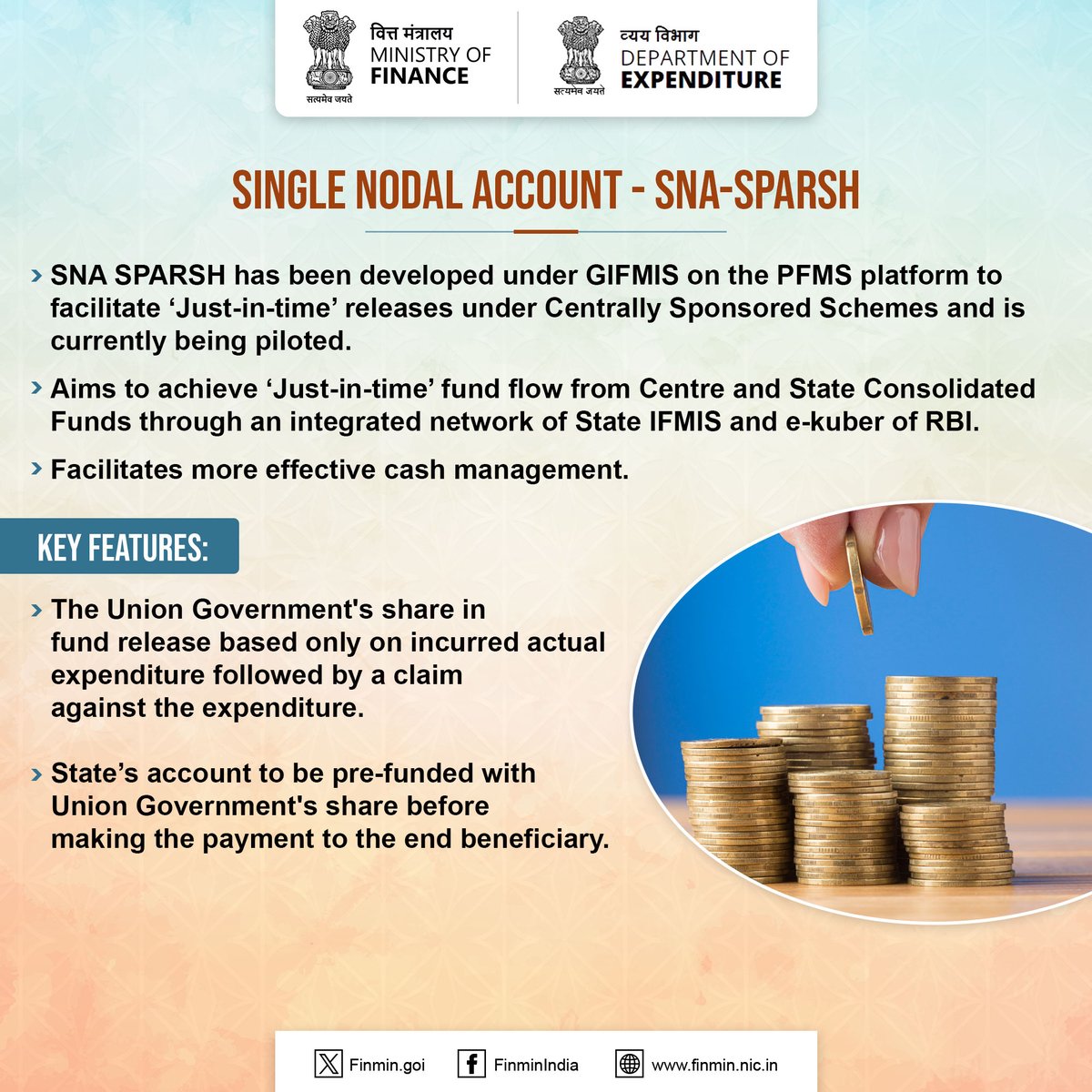 #FinMinReview2023 : With three states already onboarded 7 more in the pipeline, Single Nodal Account #SNASPARSH aims to facilitate more effective cash management. #ViksitBharat