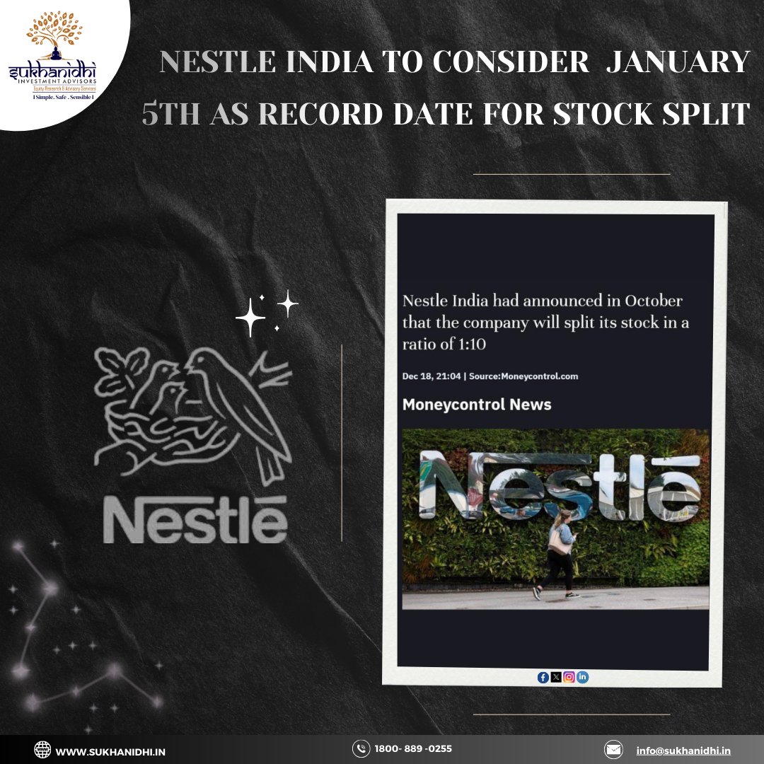 sukhanidhi's tweet image. "𝗜𝗠𝗣𝗢𝗥𝗧𝗔𝗡𝗧 𝗨𝗣𝗗𝗔𝗧𝗘"
.
.
.
#NestleIndia #StockSplit #RecordDate #InvestmentNews #MarketUpdate #FinancialMarkets #StockMarket #InvestmentOpportunity #MarketWatch #TradingNews #Stocks #MarketInsights #Nestle #Investing #FinancialPlanning