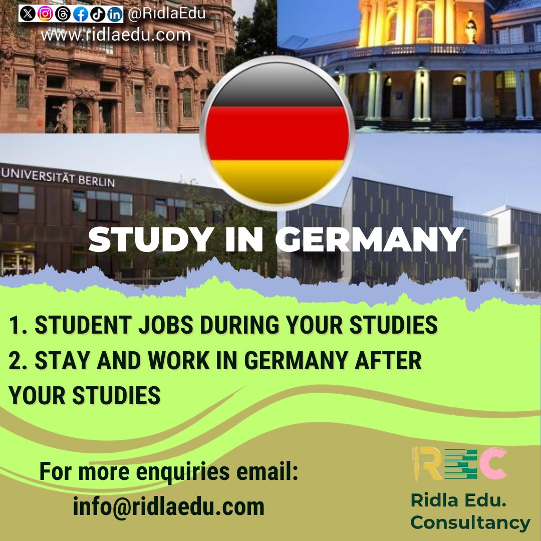 🎓 Exploring student jobs in Germany? 🇩🇪 Look no further! Whether you're a student seeking part-time work or considering staying post-graduation, REC has your back. 🌟 Let us guide you on the path to success! #StudentJobs #StudyinGermany #CareerPathway 🚀