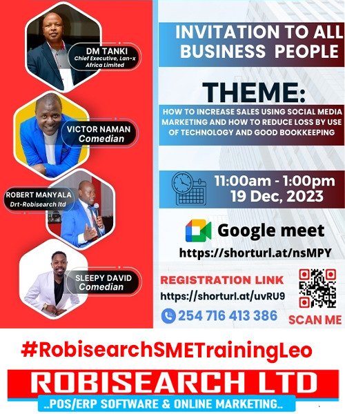 Let's wrap up the year on a high note and equip ourselves to thrive online. Don't miss this opportunity for growth and learning , Join via shorturl.at/nsMPY 
#RobisearchSMETrainingLeo
JoinOnline SMEtraining at11AM
 HappyHour OnlineTraining