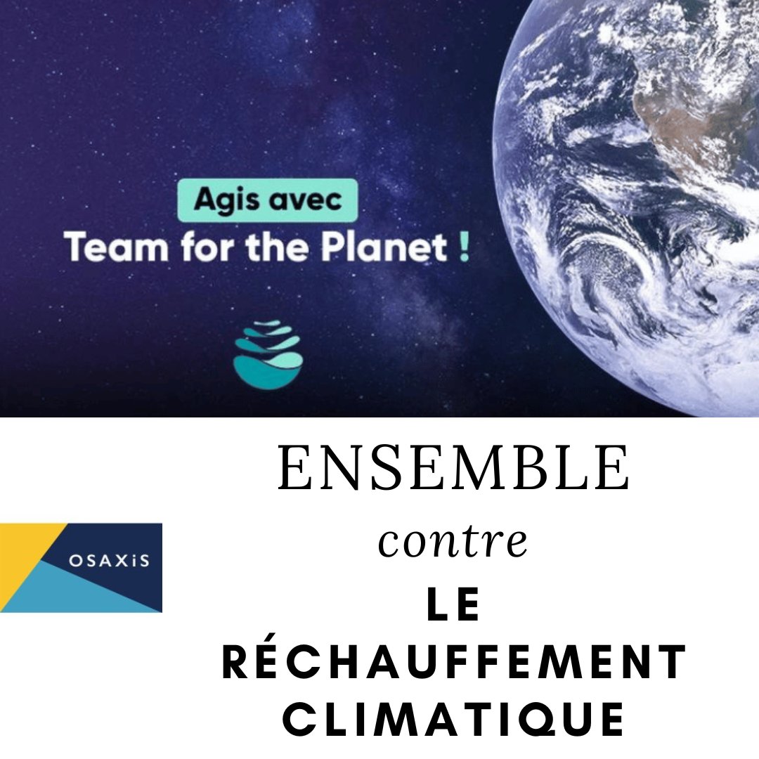 🌍Osaxis est fier de faire partie de la team @TeamforthePlanet. 
Unissons-nous pour lutter contre le réchauffement climatique ! 👊
En savoir plus 👉shorturl.at/iANX6