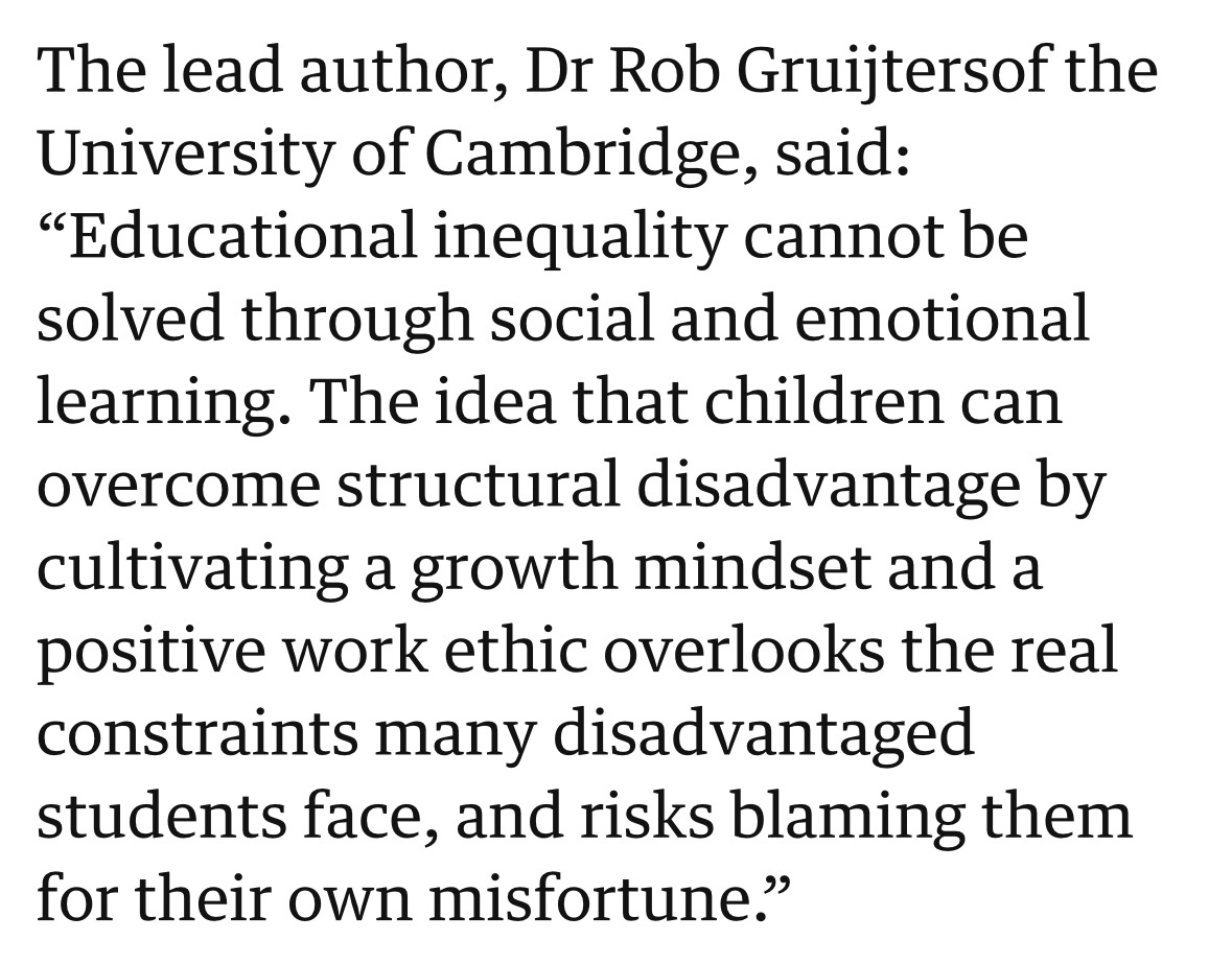 Don’t blame the less advantaged, change the system. theguardian.com/education/2023…
