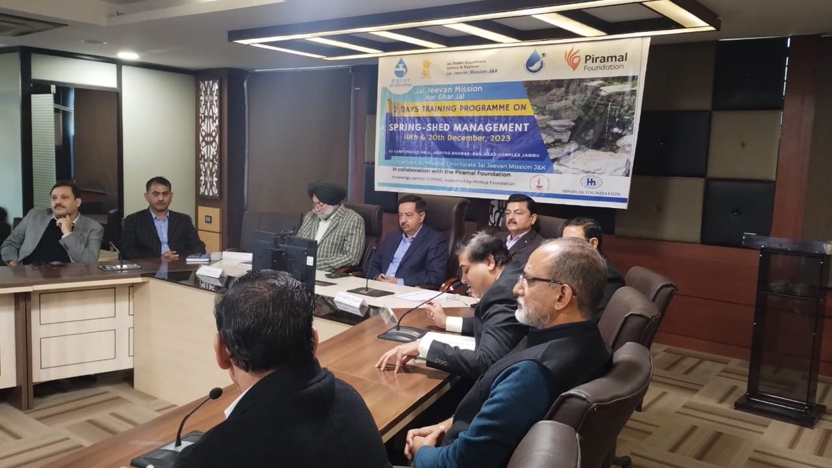 Jal Jeevan Mission, J&K, in collaboration with Piramal Foundation  hosting a 2-day Training Workshop on #SpringShedManagement on 19-20 December 2023.
#HarGharJal 
#JalJeevanMission
#TransformingCommunities

@gssjodhpur @MoJSDoWRRDGR @jaljeevan_ @mahajan_vini @iamvikassheel