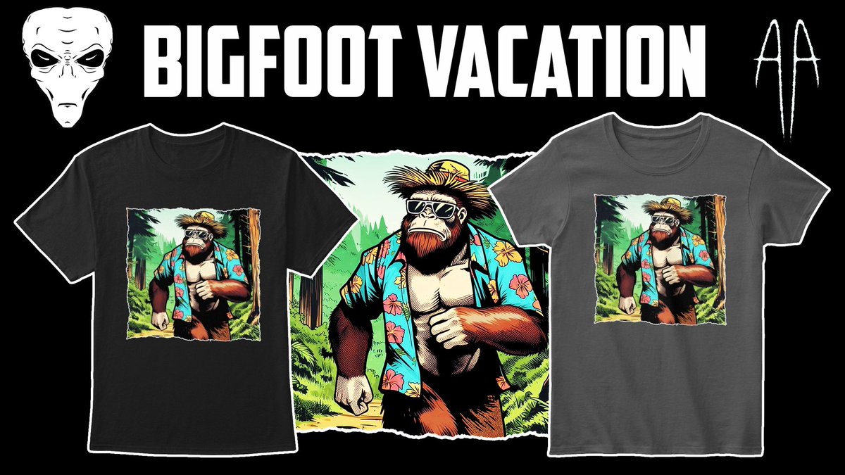 thedailyconpod's tweet image. Bigfoot Vacation T-Shirt
alien-addict-2.creator-spring.com/listing/bigfoo…
👆👽
New to the ALIEN ADDICT store this week, Bigfoot Vacation T-Shirt &amp;amp; stickers.
Your support this year is much appreciated but please tag us or send us a message rocking your T-Shirt👊👽

#alienaddict #bigfoot #ufotwitter #ufoX