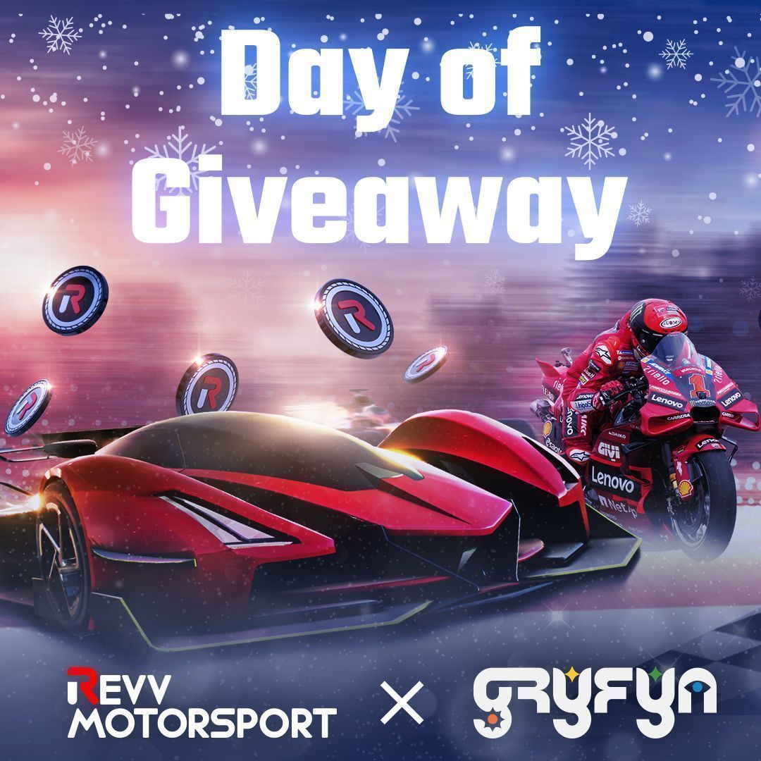 🚨 The @REVVMotorsport x @gryfynapp ✨ Holiday Giveaway✨ NOW OPEN🚨 For a chance to win 💰 5000 REVV (worth USD 100)💰 ✅ Like + comment + retweet this post ✅ Follow both @REVVMotorsport & @gryfynapp 🔥 2 winners🔥 ⏰ Lottery closing 17:00GMT Dec 21st