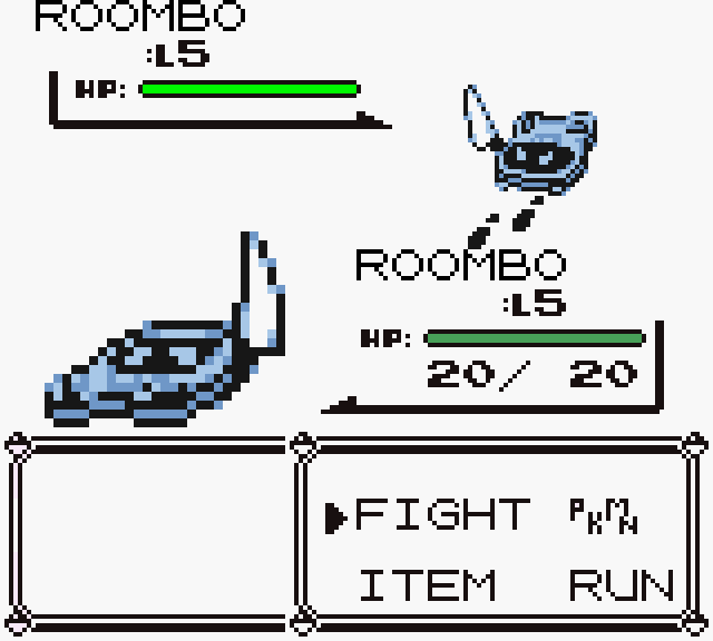 zeldacrafter63's tweet photo. Day 21 of posting indie game characters in the style of gen 1 pokemon!

Today we have another sort of obscure character from a great game nonetheless: #Roombo, from #RoomboFirstBlood!

I think he'd just be an electric type? https://t.co/3oNYn7T4js