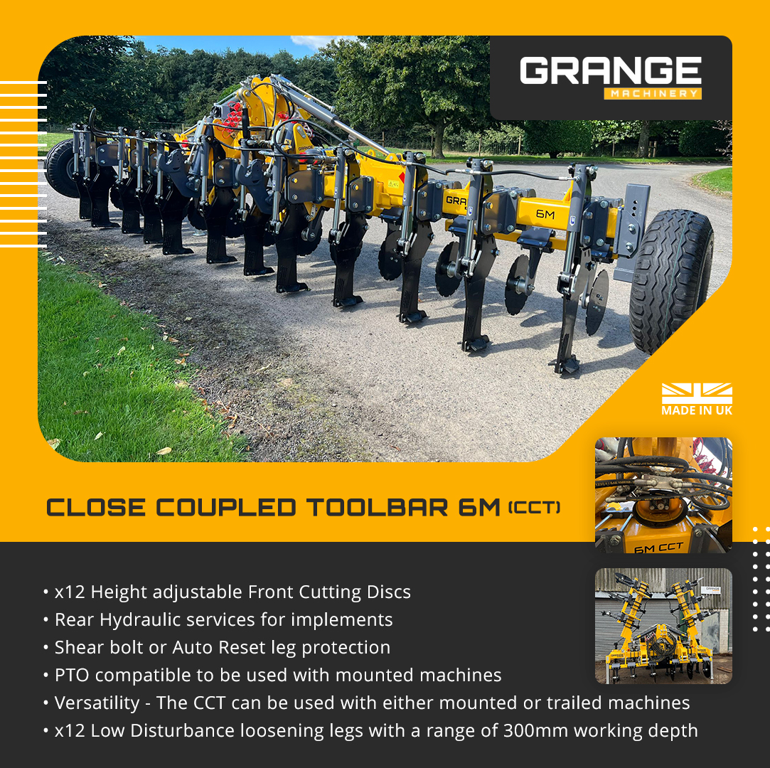 Trailed or Mounted the Grange Close Coupled Toolbar will help you lift that compaction out. The Full Lift Effect will transform your fields, allowing crops to root without the fight of compaction.