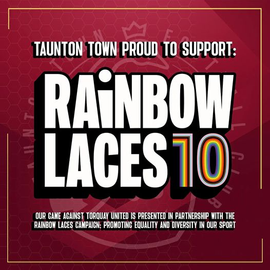 Tonight Route1 staff will be joining the crowds at Taunton Town FC   for the match against Torquay United.

This will be in partnership with the #RainbowLaces campaign! Join us as we stand together for inclusion, diversity, and acceptance in our sport 👊🏳️‍🌈 ttfc.uk/Peacocks-Pride