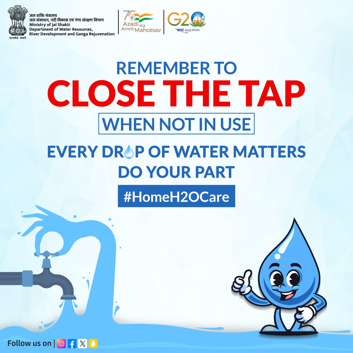 Every drop counts. Turn off the tap when you're not using it to #conservewater & protect our planet.
#SaveWater #ConserveForTomorrow #HomeH2oCare #WaterConservation #SaveEveryDrop