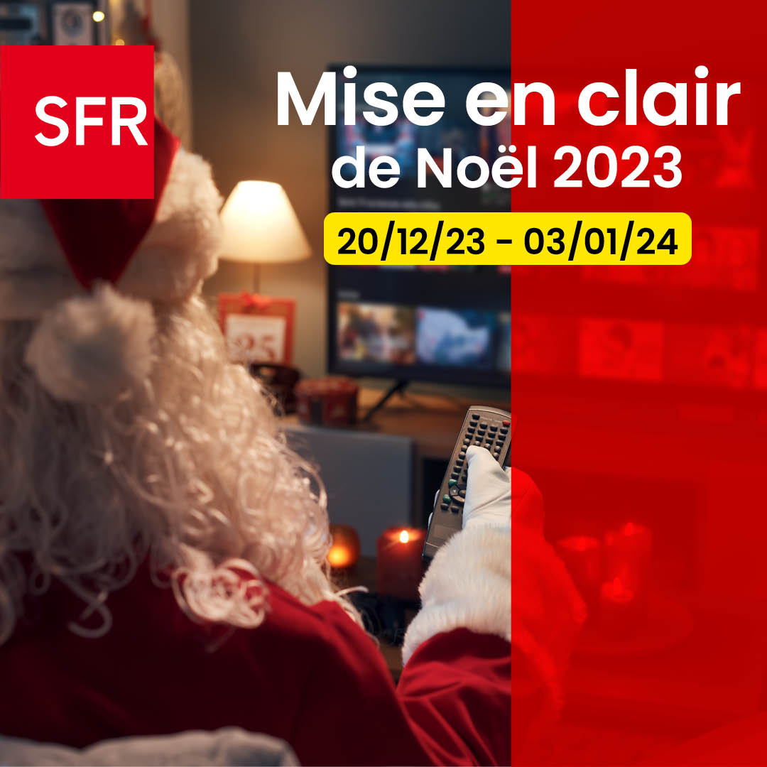Mise en clair de chaînes TV 📺

Du 20 décembre au 3 janvier, SFR Caraïbe met en clair son bouquet Famille et 3 chaînes du bouquet Ciné (Action, TCM et Paramount Channel).😱