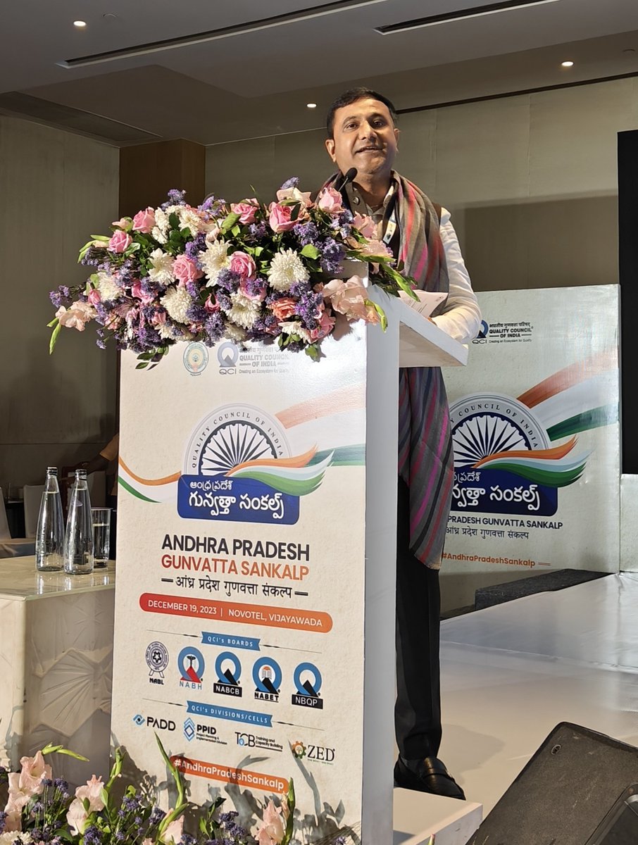 In his address at Andhra Pradesh Gunvatta Sankalp, Shri Himanshu Patel, Former Sarpanch, Punsari, Gujarat & GB Member highlighted that QCI Empowering Sarpanchs is a catalyst for grassroot development and fostering sustainable and inclusive progress at the community level.
