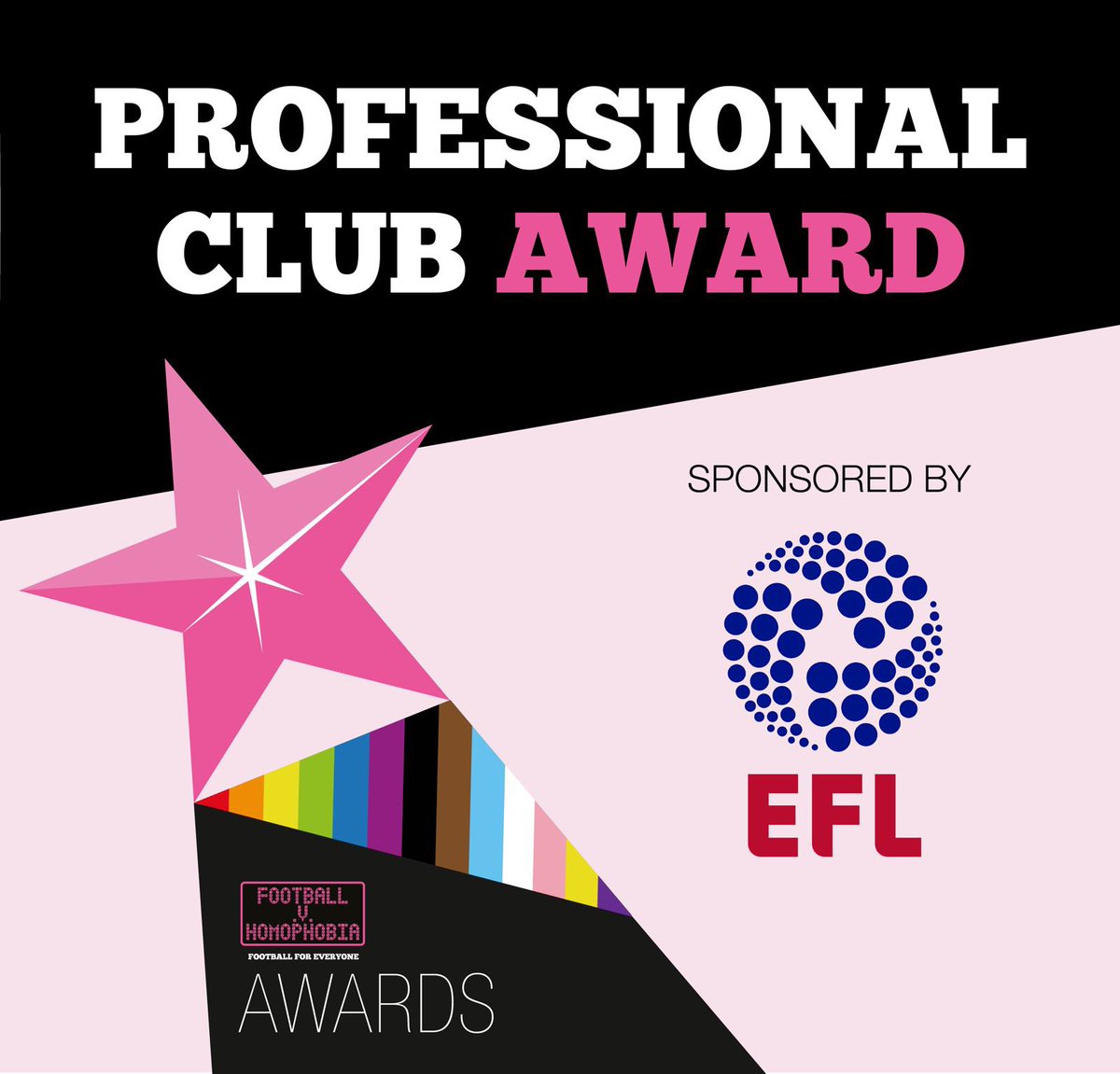 We’re delighted to announce that @EFL are returning as Professional Club sponsors for the #FvH2024 Awards. To find out more info on criteria and to nominate your club👇 footballvhomophobia.com/awards/