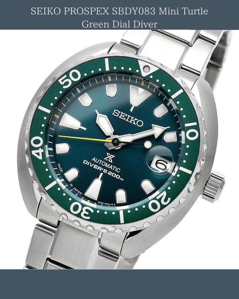 【SEIKO PROSPEX SBDY083 Mini Turtle Green Dial Diver】

#SEIKO #PROSPEX #SBDY083 #MiniTurtle #MechanicalAutomatic #GreenDial #Diver
#watches #wristwatch #watchaddict #luxurywatches #japanesewatch
#ebay #ebaystore #ebayseller #ebaywatches