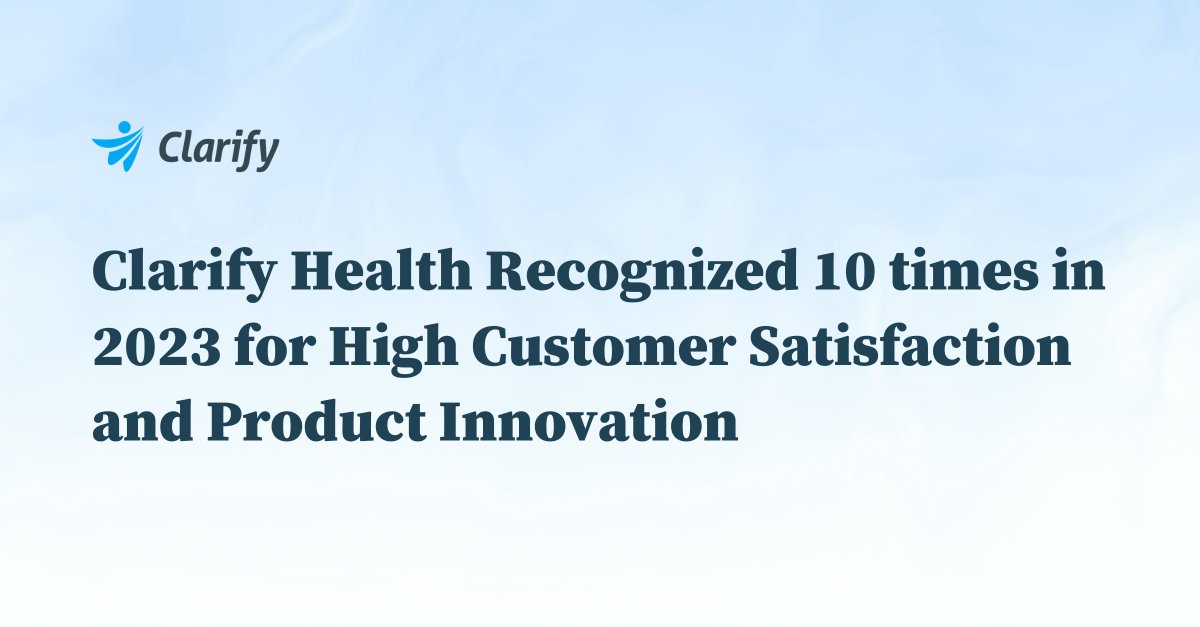 Check out why key industry analysts and market intelligence platforms recognized us 10 times this year. Full details here clarifyhealth.com/insights/news/… #customerservice #analysts #customersatisfaction